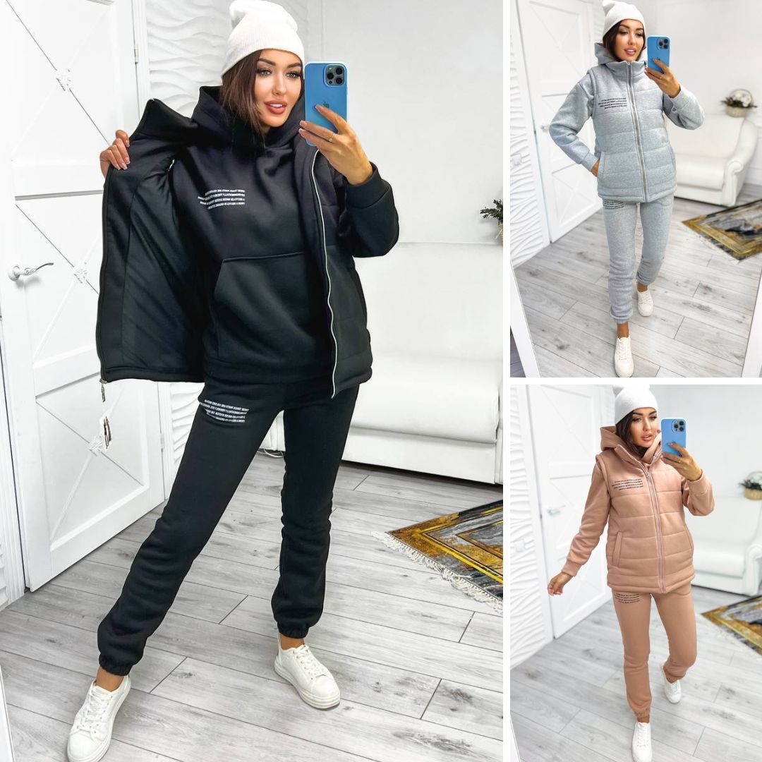 костюм тройка: жилет+худи+штаны Милый дом